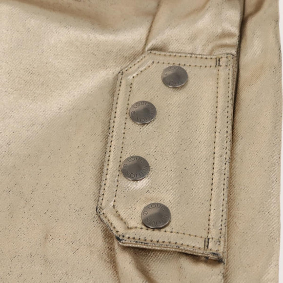 LOUIS VUITTON jeans Pants Coated Denim Gold LV Auth 128537