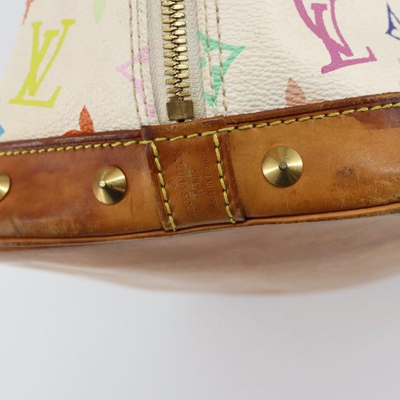 LOUIS VUITTON Monogram Multicolor Alma Hand Bag White M92647 LV Auth 128538