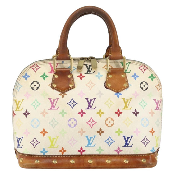 LOUIS VUITTON Monogram Multicolor Alma Hand Bag White M92647 LV Auth 128538