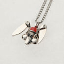 LOUIS VUITTON Necklace LV Collier Rabbit Necklace metal Silver LV Auth 128541M-13