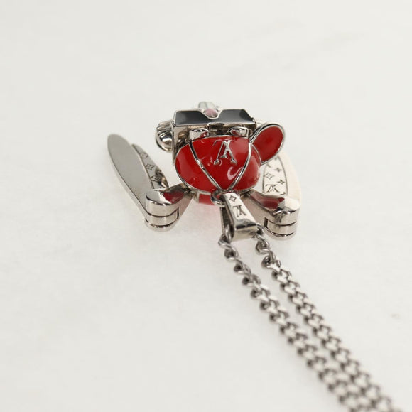 LOUIS VUITTON Necklace LV Collier Rabbit Necklace metal Silver LV Auth 128541M