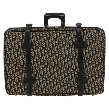 Christian Dior Trotter Canvas Trunk Navy Gold Auth 128550 - 0