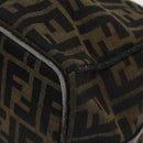 FENDI Zucca Canvas Hand Bag Black Brown Auth 128557-15