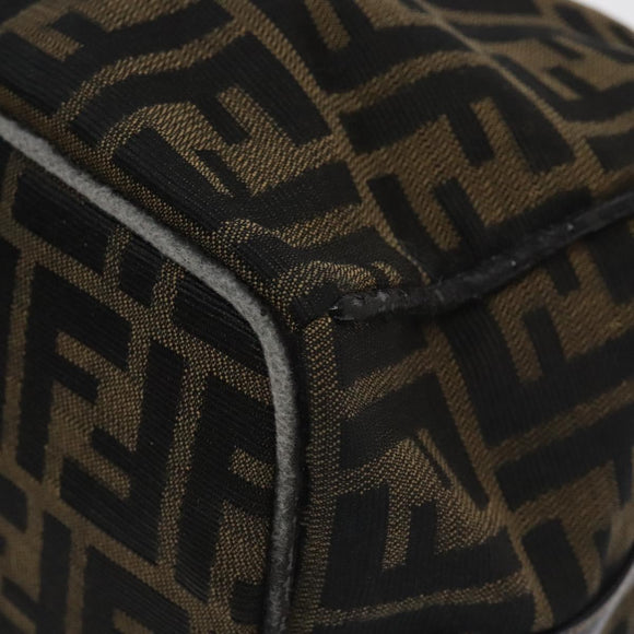 FENDI Zucca Canvas Hand Bag Black Brown Auth 128557