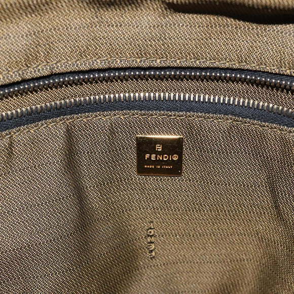 FENDI Zucca Canvas Hand Bag Black Brown Auth 128557