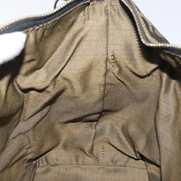 FENDI Zucca Canvas Hand Bag Black Brown Auth 128557