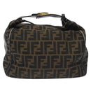 FENDI Zucca Canvas Hand Bag Black Brown Auth 128557-2