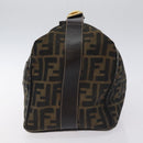 FENDI Zucca Canvas Hand Bag Black Brown Auth 128557-3