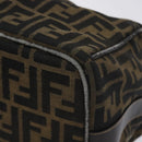 FENDI Zucca Canvas Hand Bag Black Brown Auth 128557-8