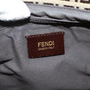 FENDI Zucchino Canvas Hand Bag Brown Gold Auth 128558-17