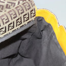 FENDI Zucchino Canvas Hand Bag Brown Gold Auth 128558-18