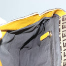 FENDI Zucchino Canvas Hand Bag Brown Gold Auth 128558-19