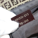 FENDI Zucchino Canvas Hand Bag Brown Gold Auth 128558-12