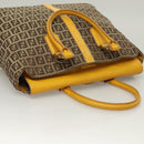 FENDI Zucchino Canvas Hand Bag Brown Gold Auth 128558-6