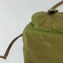 PRADA Shoulder Bag Nylon Green Gold Auth 128559-14