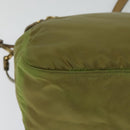 PRADA Shoulder Bag Nylon Green Gold Auth 128559-16