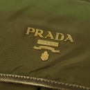 PRADA Shoulder Bag Nylon Green Gold Auth 128559-18