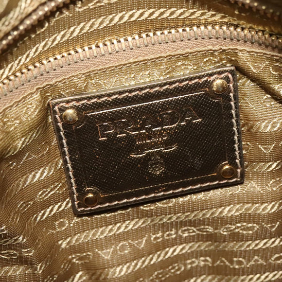 PRADA Shoulder Bag Nylon Green Gold Auth 128559