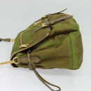 PRADA Shoulder Bag Nylon Green Gold Auth 128559-3