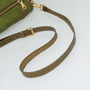 PRADA Shoulder Bag Nylon Green Gold Auth 128559-7