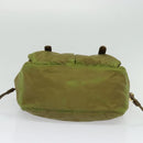 PRADA Shoulder Bag Nylon Green Gold Auth 128559-5