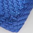 Salvatore Ferragamo Gancini Shoulder Bag Leather Blue Silver Auth 128561V-10