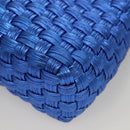 Salvatore Ferragamo Gancini Shoulder Bag Leather Blue Silver Auth 128561V-11