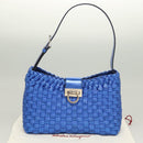 Salvatore Ferragamo Gancini Shoulder Bag Leather Blue Silver Auth 128561V-12