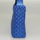 Salvatore Ferragamo Gancini Shoulder Bag Leather Blue Silver Auth 128561V-4