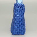 Salvatore Ferragamo Gancini Shoulder Bag Leather Blue Silver Auth 128561V-5