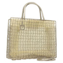 Salvatore Ferragamo Gancini Hand Bag metal 2way Silver Auth 128606-1