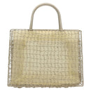 Salvatore Ferragamo Gancini Hand Bag metal 2way Silver Auth 128606-2