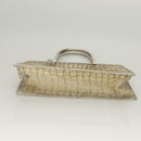 Salvatore Ferragamo Gancini Hand Bag metal 2way Silver Auth 128606-5