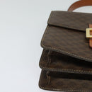 CELINE Macadam Canvas Hand Bag PVC Leather 2way Brown Gold Auth 128608-8