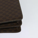 CELINE Macadam Canvas Hand Bag PVC Leather 2way Brown Gold Auth 128608-17