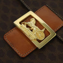 CELINE Macadam Canvas Hand Bag PVC Leather 2way Brown Gold Auth 128608-18