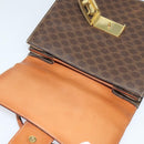 CELINE Macadam Canvas Hand Bag PVC Leather 2way Brown Gold Auth 128608-9