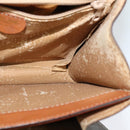 CELINE Macadam Canvas Hand Bag PVC Leather 2way Brown Gold Auth 128608-20