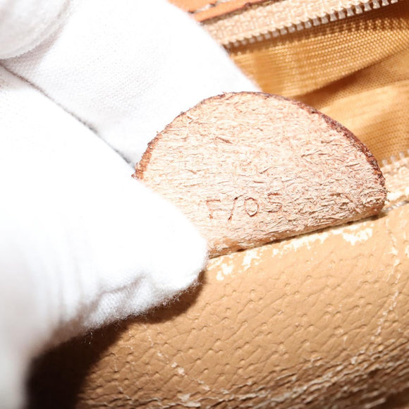 CELINE Macadam Canvas Hand Bag PVC Leather 2way Brown Gold Auth 128608