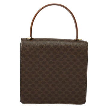 CELINE Macadam Canvas Hand Bag PVC Leather 2way Brown Gold Auth 128608 - 0