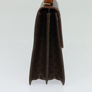 CELINE Macadam Canvas Hand Bag PVC Leather 2way Brown Gold Auth 128608-3