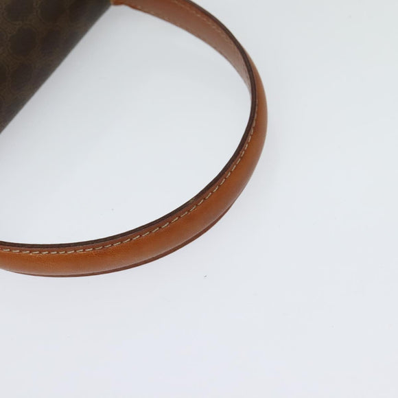 CELINE Macadam Canvas Hand Bag PVC Leather 2way Brown Gold Auth 128608