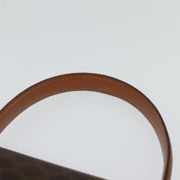 CELINE Macadam Canvas Hand Bag PVC Leather 2way Brown Gold Auth 128608