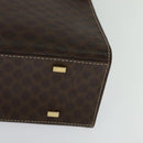 CELINE Macadam Canvas Hand Bag PVC Leather Brown Gold Auth 128609-15