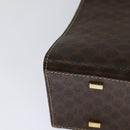 CELINE Macadam Canvas Hand Bag PVC Leather Brown Gold Auth 128609-16