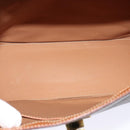 CELINE Macadam Canvas Hand Bag PVC Leather Brown Gold Auth 128609-11