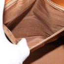 CELINE Macadam Canvas Hand Bag PVC Leather Brown Gold Auth 128609-21