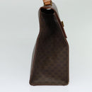CELINE Macadam Canvas Hand Bag PVC Leather Brown Gold Auth 128609-3