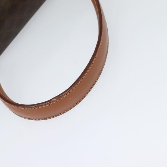 CELINE Macadam Canvas Hand Bag PVC Leather Brown Gold Auth 128609