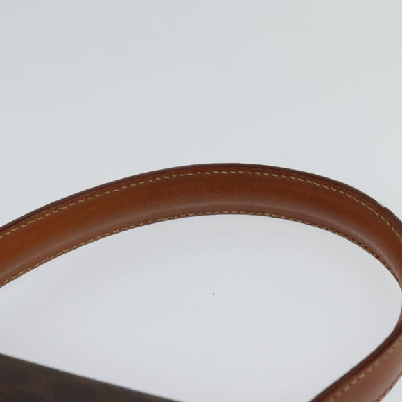 CELINE Macadam Canvas Hand Bag PVC Leather Brown Gold Auth 128609